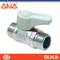 ANA BRASS MINI BALL COCK VALVE M/M LONG THREAD 1/2