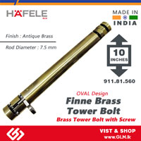 HAFELE BRASS TOWER BOLT OVAL 10