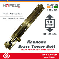 HAFELE BRASS TOWER BOLT ROUND 10