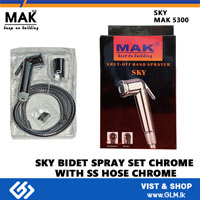 SKY BIDET SPRAY SET CHROME  WITH SS HOSE CHROME ( MAK - 5300 )