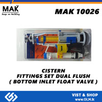 MAK CISTERN FITTINGS SET DUAL FLUSH ( BOTTOM INLET FLOAT VALVE  )