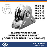 G. ELECTRO MILD STEEL ZINC PLATED SLIDING WHEEL HEAVY U&V TYPE(GROOVE) BOUBLE BEARING 50MM