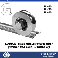 G. SLIDING GATE ROLLER WITH BOLT (SINGLE BEARING, U GROOVE) 70 MM