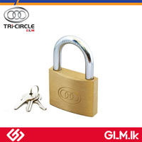 TRICIRCLE BRASS PADLOCKS WITH BRASS KEY 1 1/2